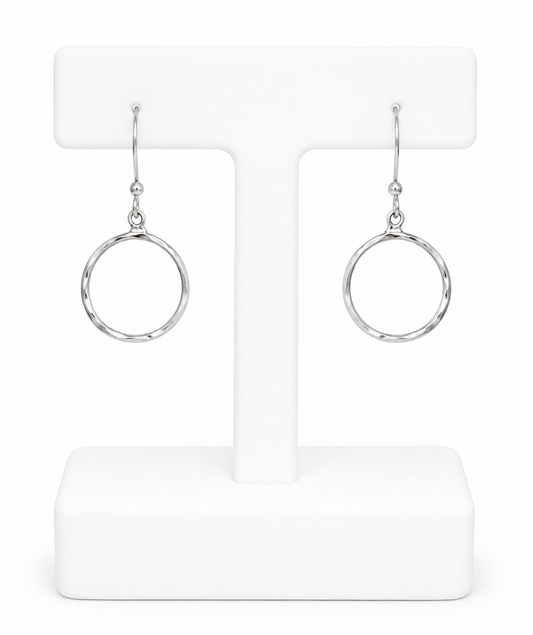 Sterling Silver Circle Drop Earrings