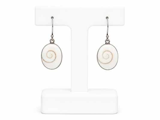 Sterling Silver Spiral Shell Drop Earrings