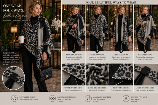 Angled Leopard Reversible Short Loop Wrap