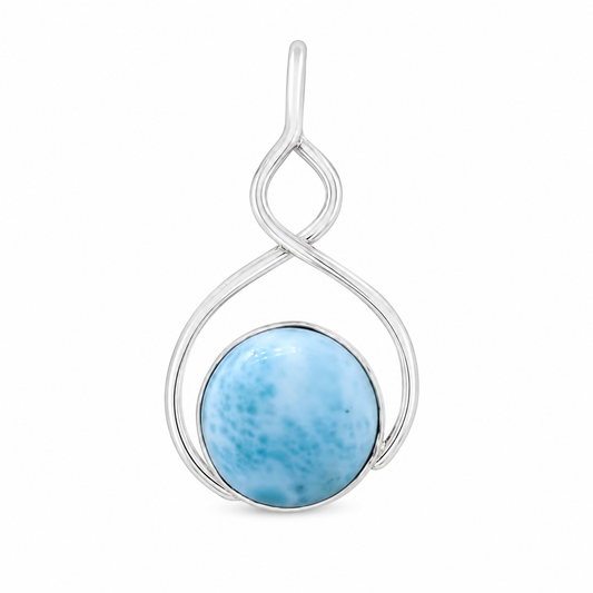 Sterling Silver Infinity Larimar Pendant