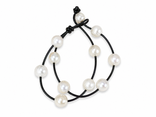 Double Strand Pearl Cord Bracelet Set