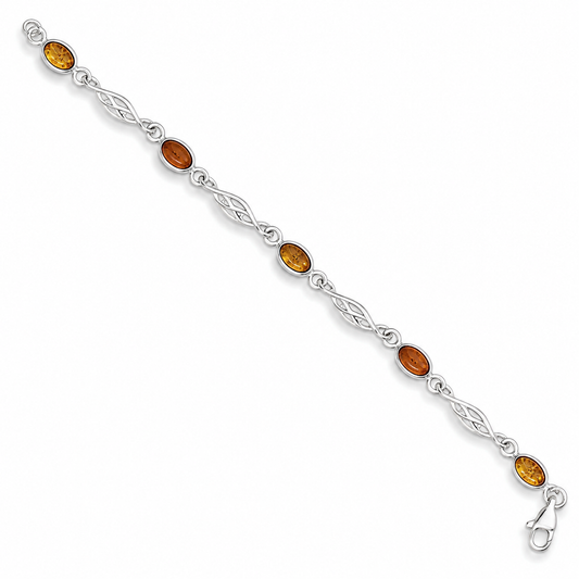 Baltic Amber Sterling Silver Bracelet