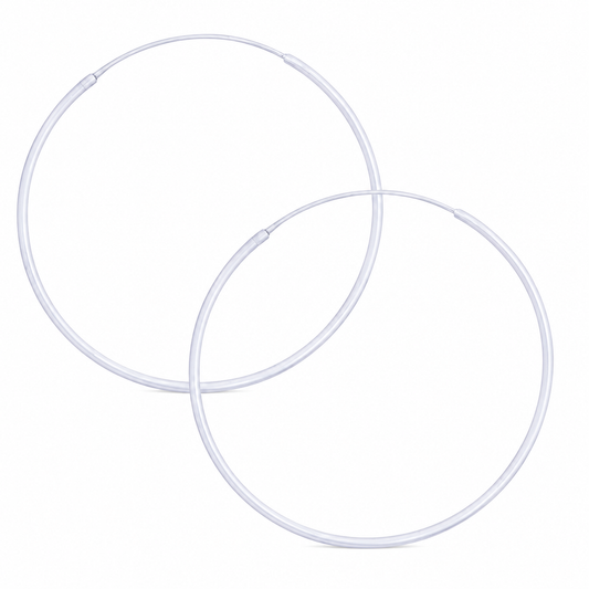 Sterling Silver 40mm Endless Hoop Earrings