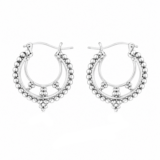 Antique Beaded Layer Circle Earrings