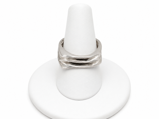Sterling Silver Layered Wave Ring