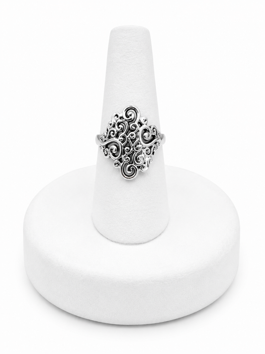Sterling Silver Filigree Scroll Ring