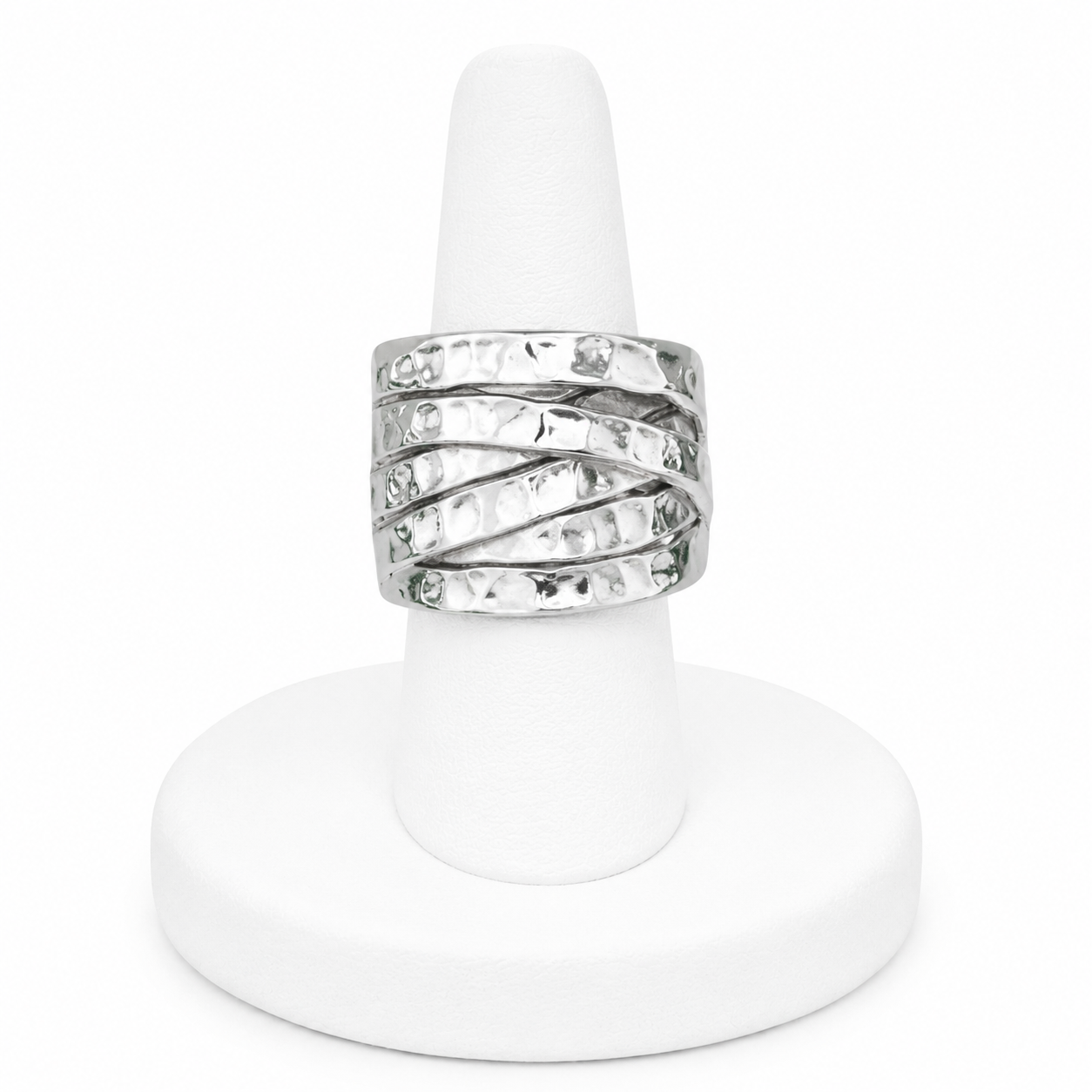 Sterling Silver Hammered Wrap Band Ring