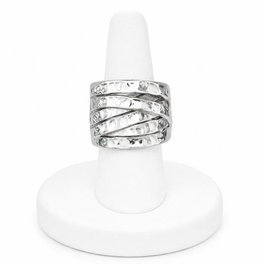 Sterling Silver Hammered Wrap Band Ring
