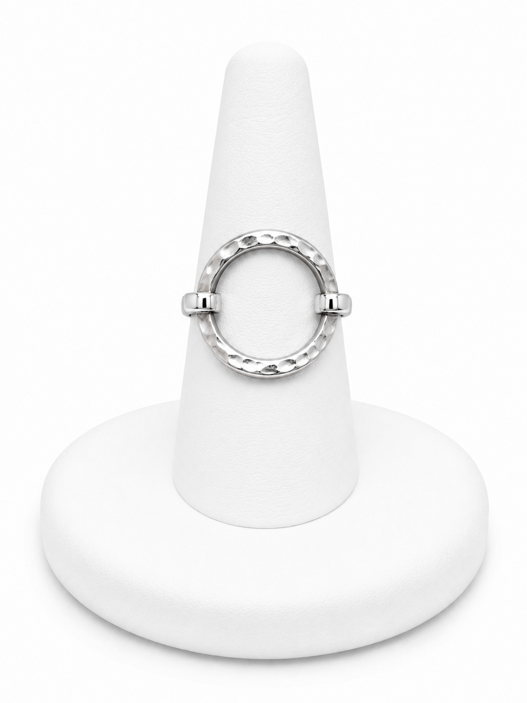Sterling Silver Round Hammered Ring