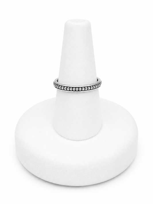 Sterling Silver Beaded Band Ring