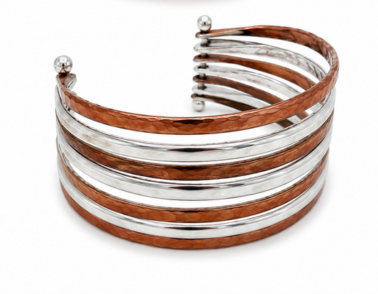 Sterling Silver & Copper Cuff Bracelet