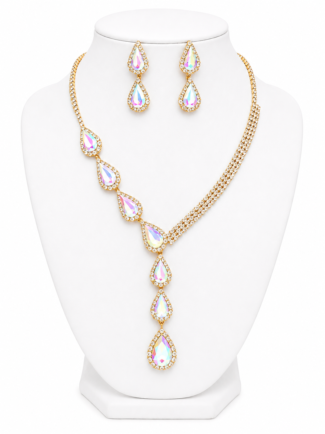 Teardrop Crystal Rhinestone Necklace
