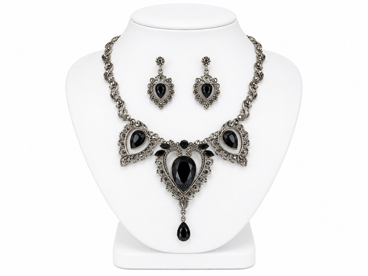 Victorian Midnight Elegance Necklace & Earring Set