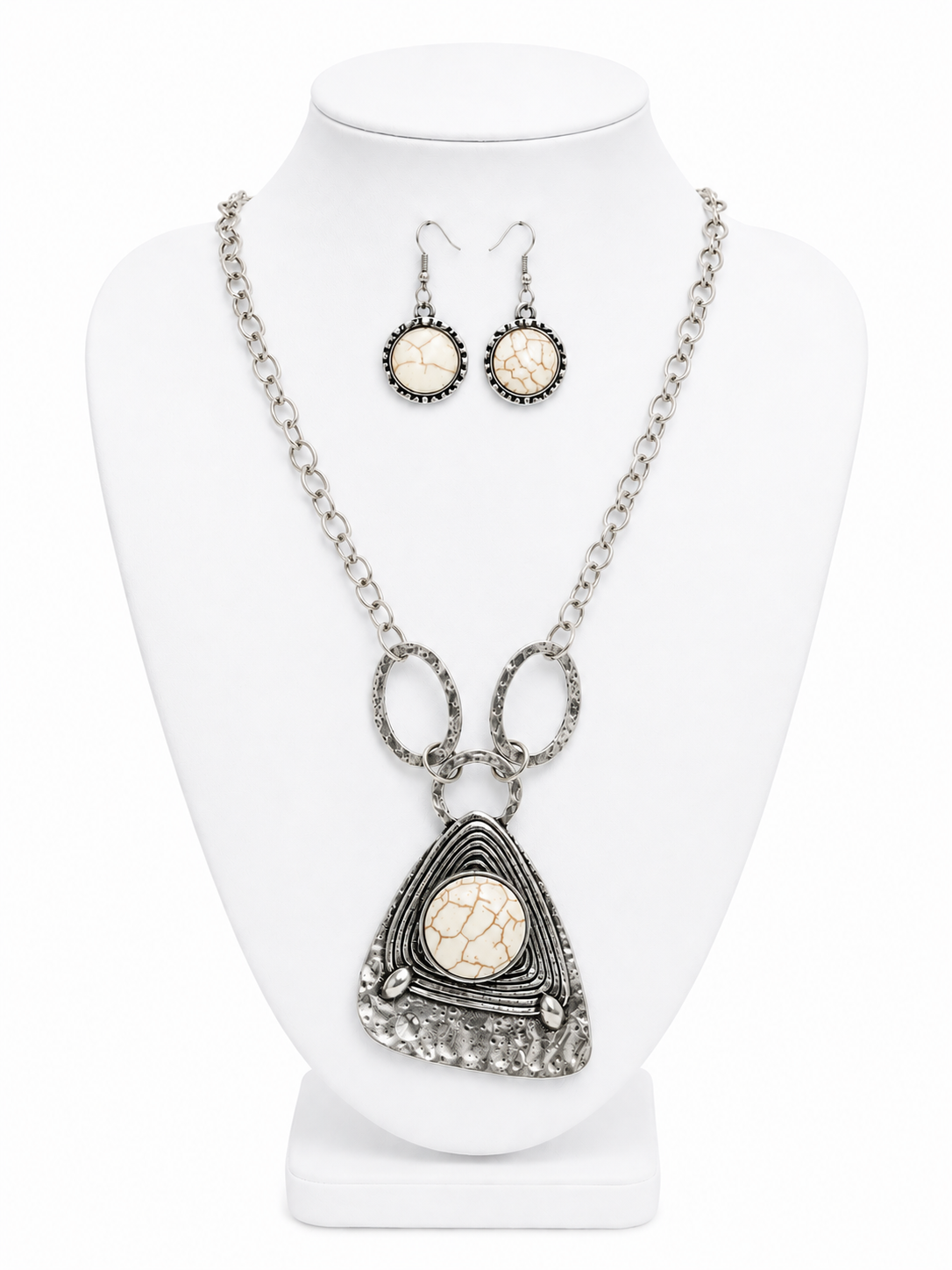 Desert Stone Statement Necklace & Earring Set