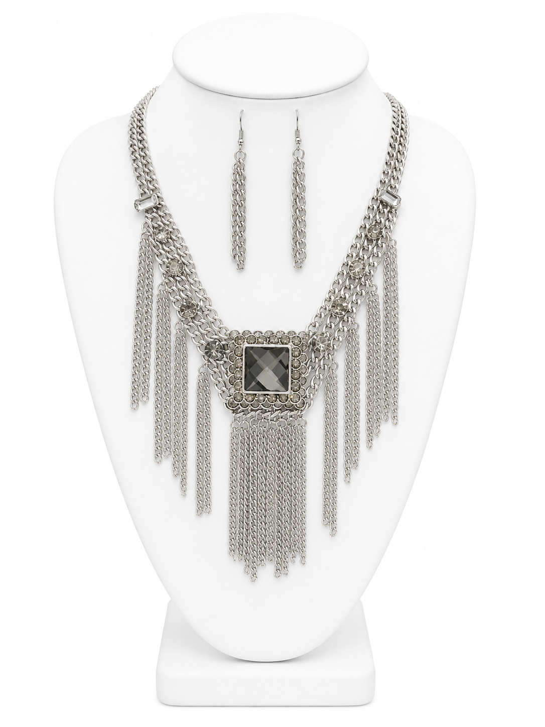 Urban Glamour Fringe Necklace Set