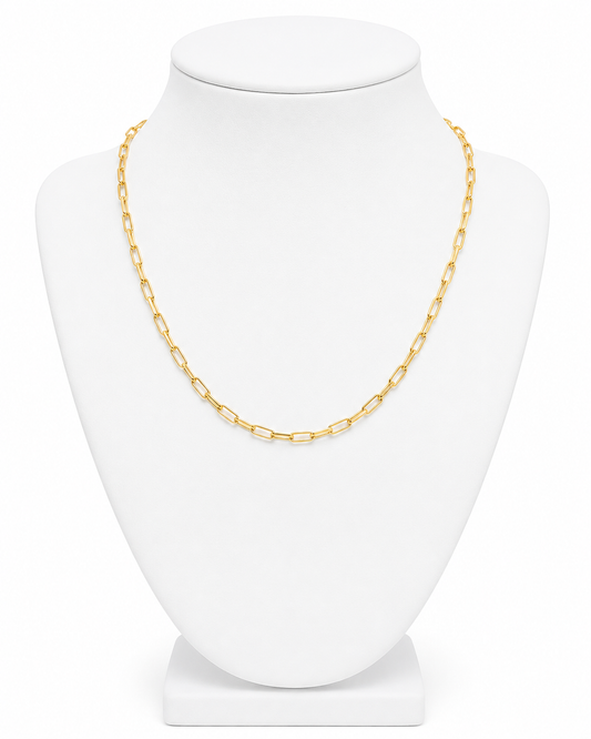 18K Gold Plated Sterling Silver Paperclip Chain Necklace