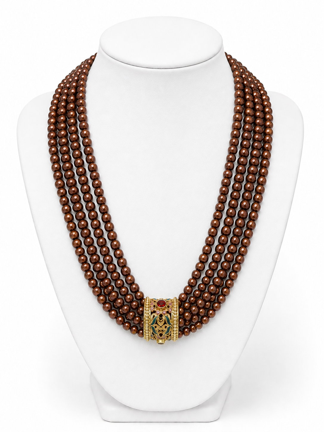 Barbara Garwood Imperial Garnet Pearl Statement Necklace