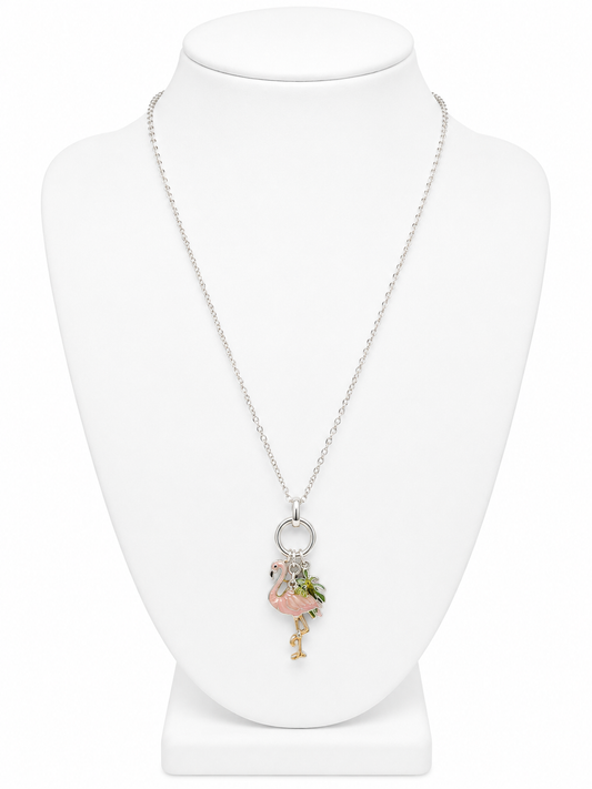 Tropical Flamingo Charm Necklace
