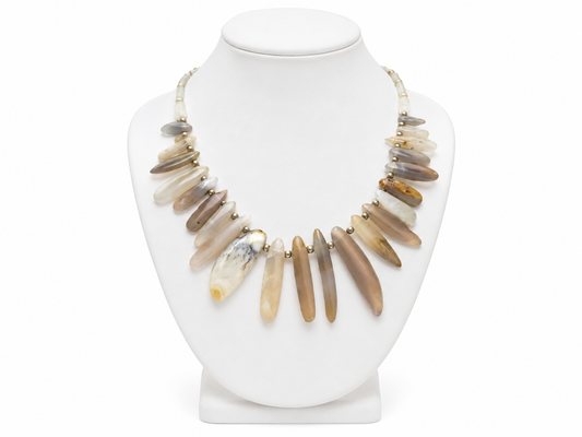 Natural Agate Statement Necklace