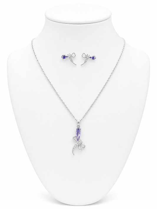 Amethyst Dragonfly Necklace Set