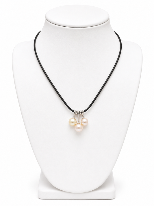 Ivory Pearl Trio Pendant Necklace