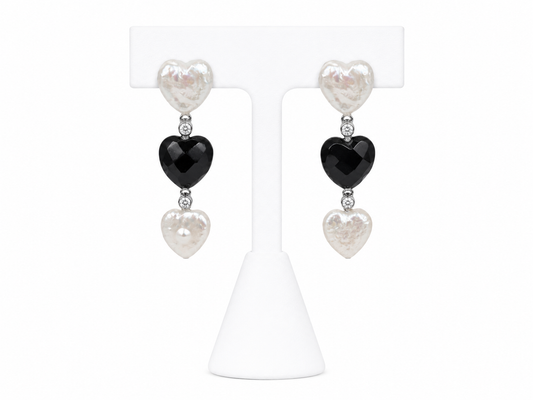 Midnight Romance Heart Earrings