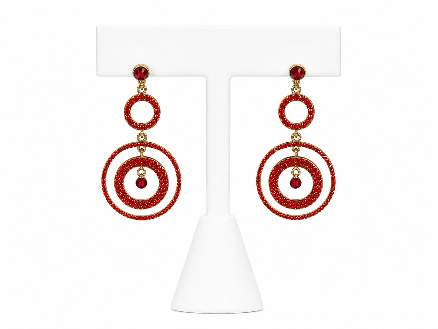 Crimson Halo Statement Earrings