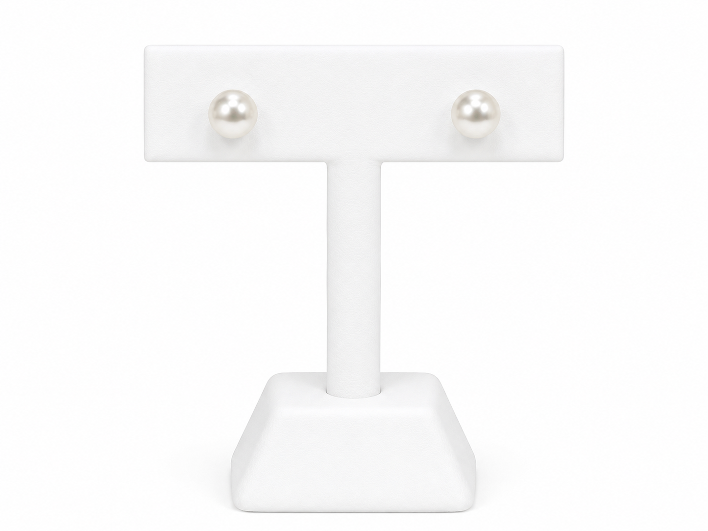 Classic White Pearl Stud Earrings