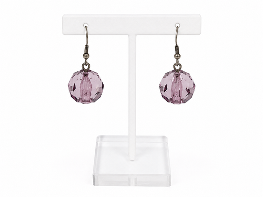 Faceted Lavender Crystal Drop Earrings