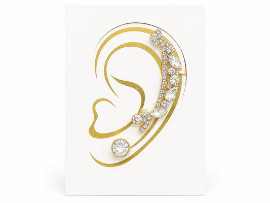 Crystal Ear Cuff & Stud Earring Set