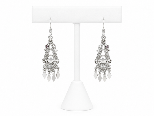 Sterling Silver Filigree Chandelier Earrings
