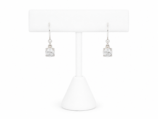 Sterling Silver Solitaire Drop Earrings