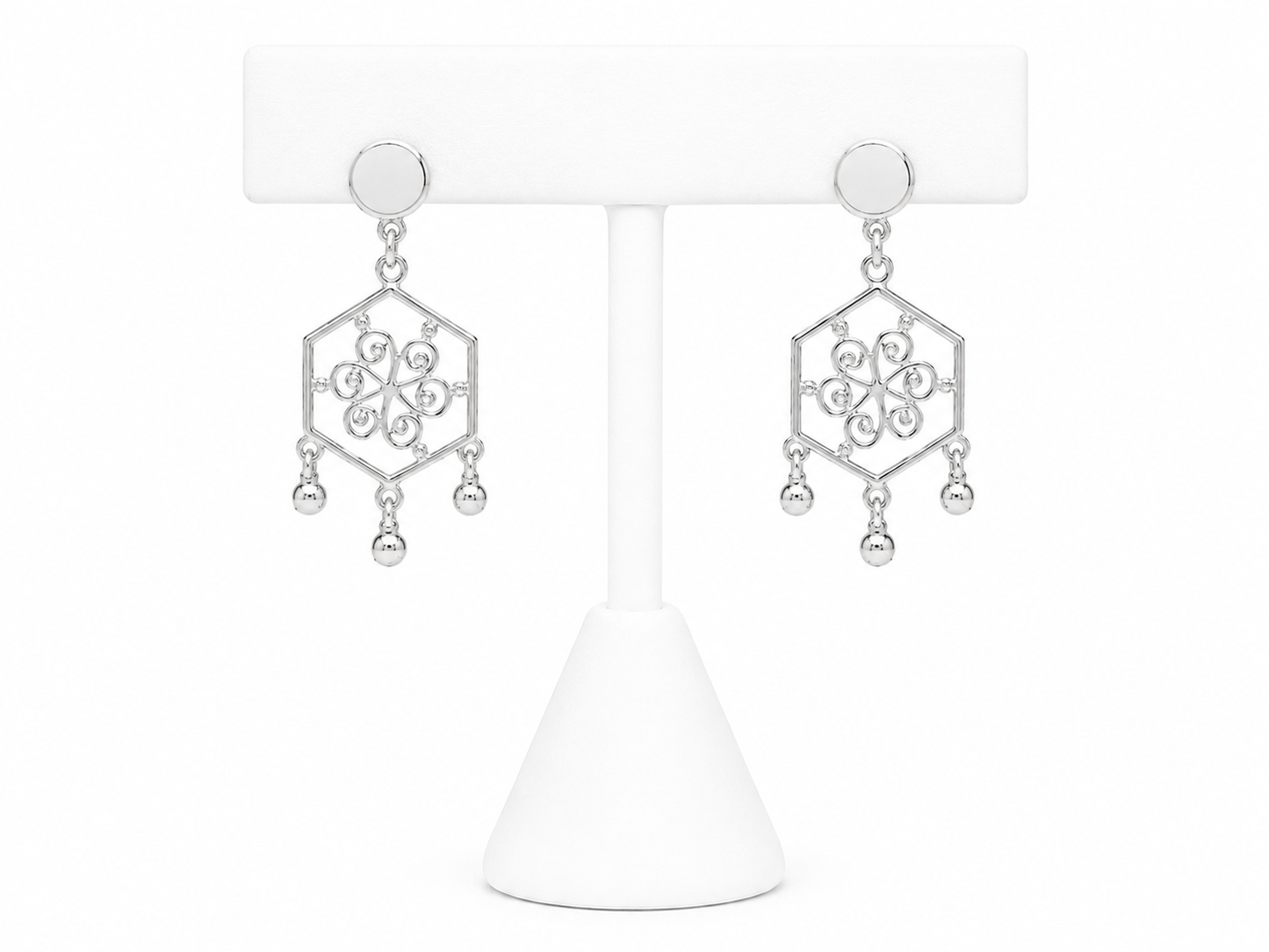 Sterling Silver Filigree Drop Earrings