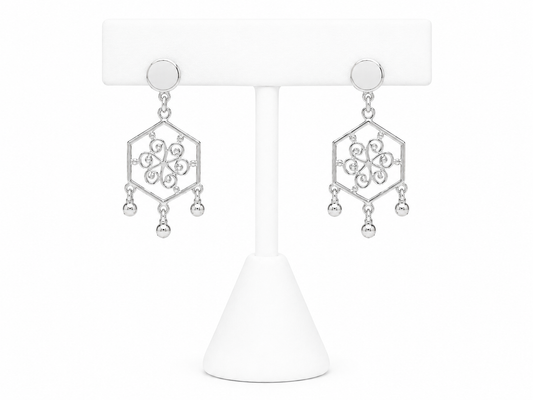 Sterling Silver Filigree Drop Earrings