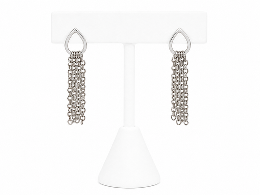 Sterling Silver Chain Tassel Drop Earrings