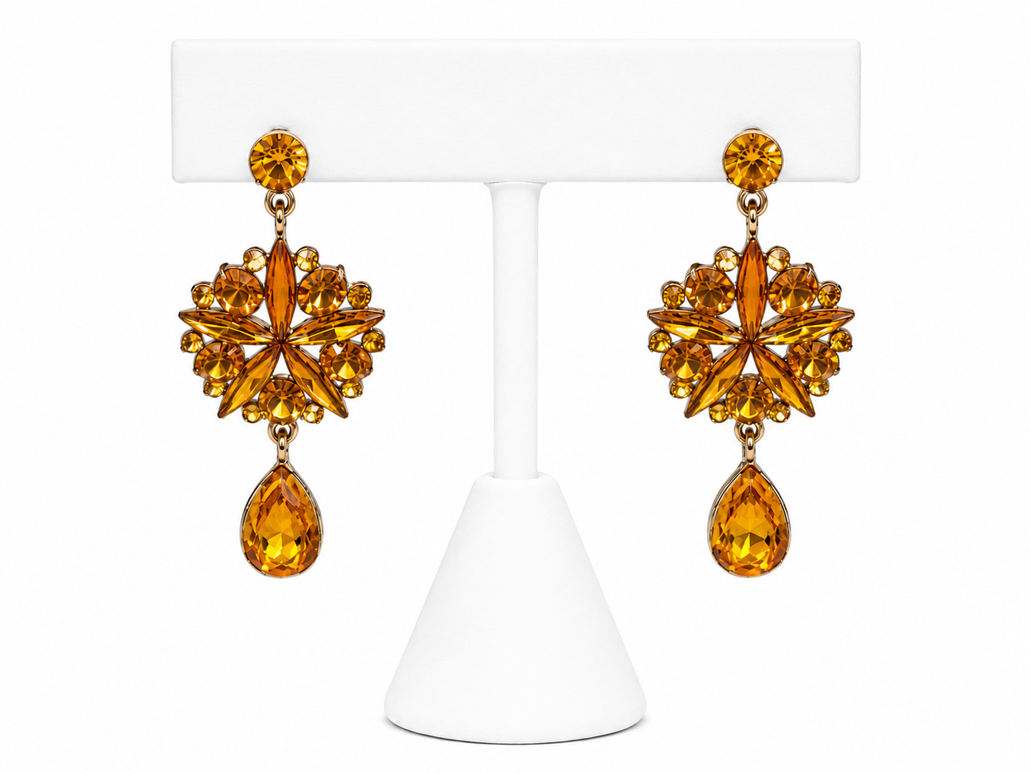 Amber Crysyal Drop Earrings