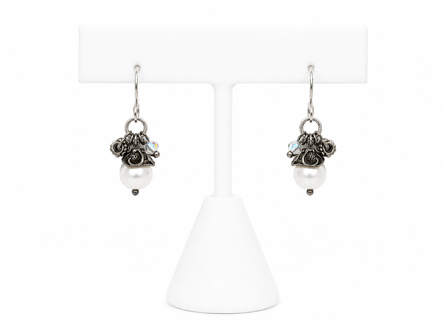 Desert Heart Pearl Charm Earrings