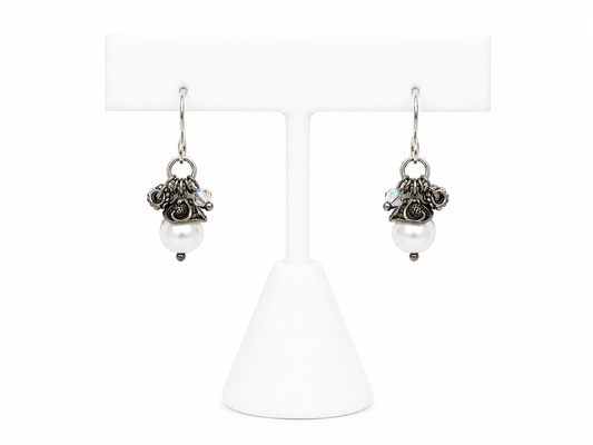 Desert Heart Pearl Charm Earrings