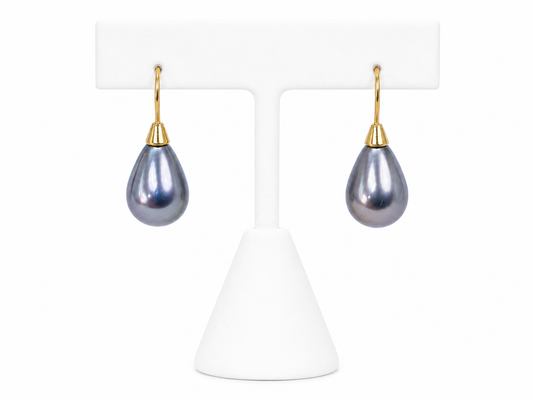 Midnight Pearl Drop Earrings