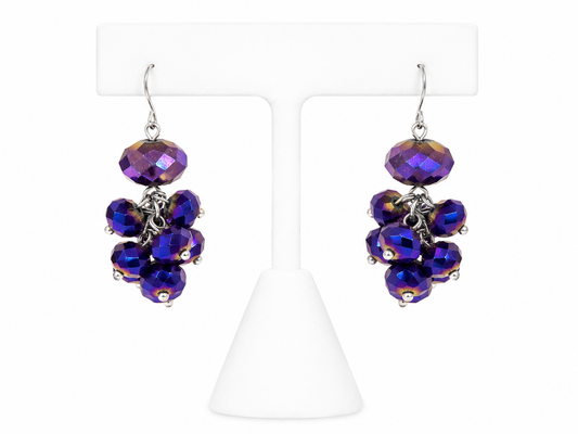 Midnight Iris Cluster Earrings