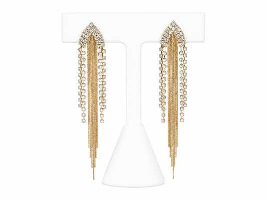 Golden Cascade Statement Earrings