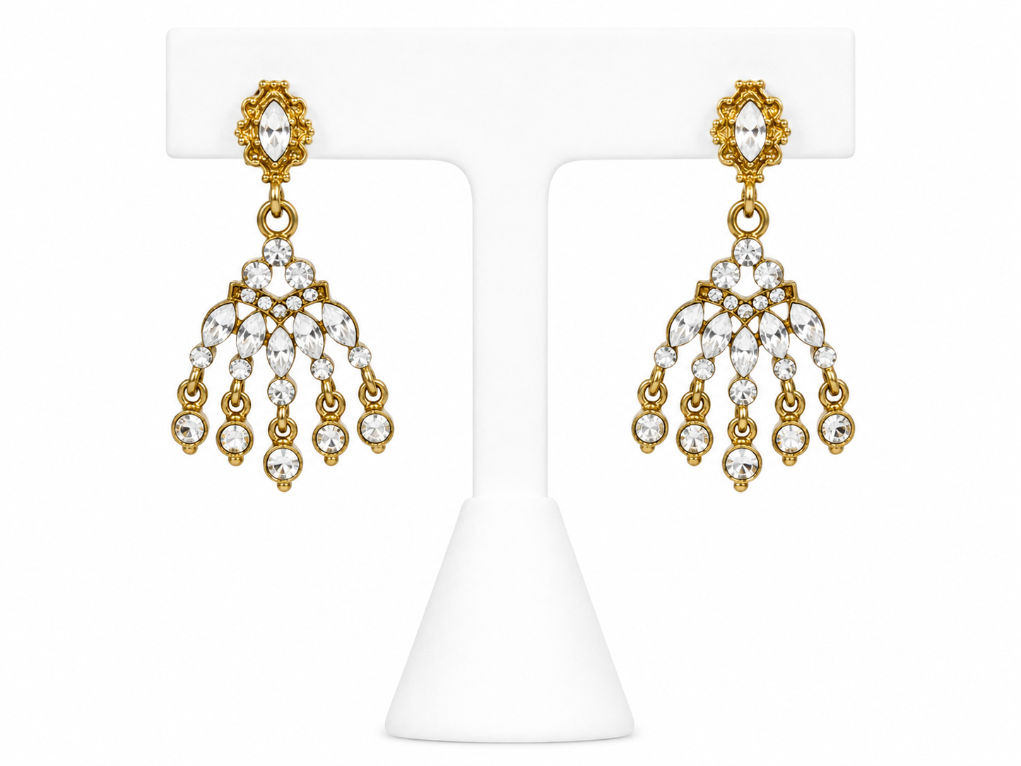 Golden Radiance Chandelier Earrings