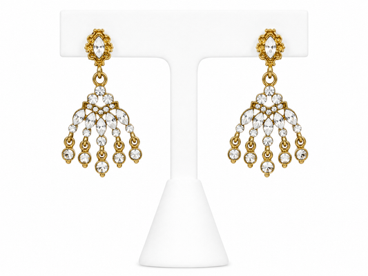Golden Radiance Chandelier Earrings