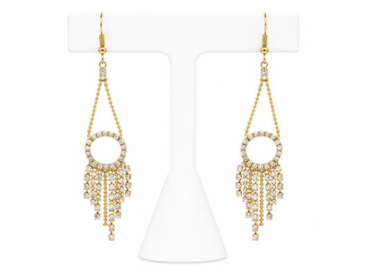 Golden Halo Cascade Earrings