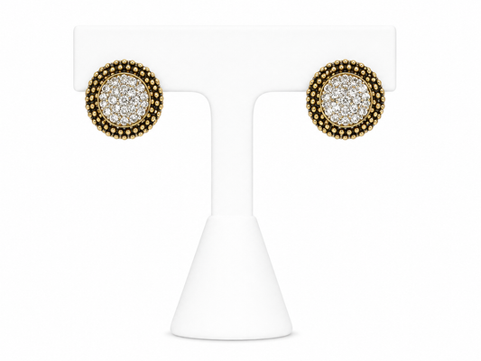 Vintage Sparkle Halo Stud Earrings