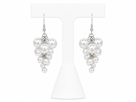 Pearl Cascade Cluster Earrings