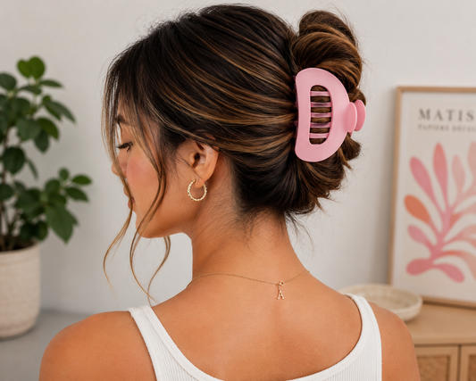 Matte Oval Shape Flat Hair Claw