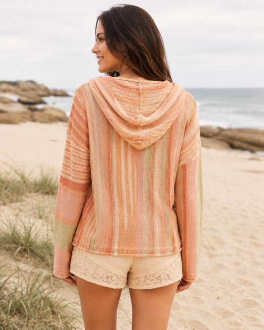 Striped Pullover Lightweight Hoodie Sweater