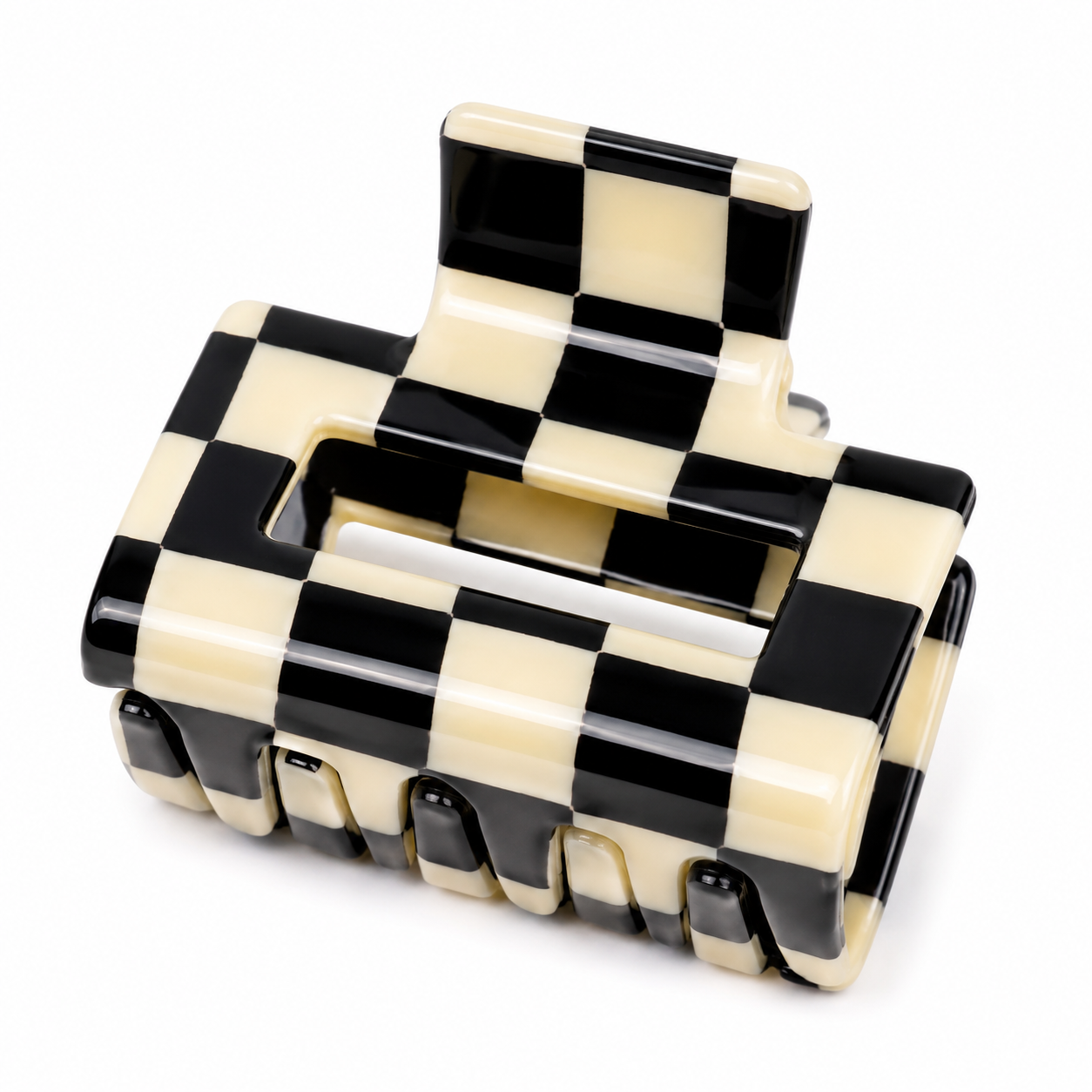 Colorful Checkered Medium Size Hair Claw
