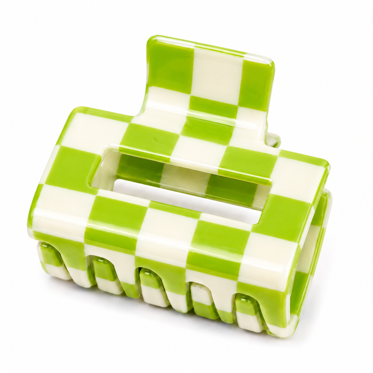 Colorful Checkered Medium Size Hair Claw